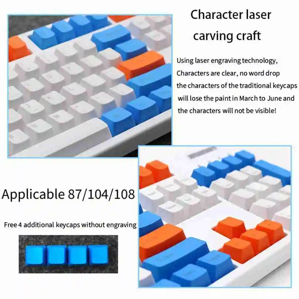 For 87/104/108PBT Keycaps Mechanical Keyboard Keycaps PBT Plastic Universal Gaming Boy Keyboard Resistant Keycaps
For 87/104/108PBT Keycaps Mechanical Keyboard Keycaps PBT Plastic Universal Gaming Boy Keyboard Resistant Keycaps