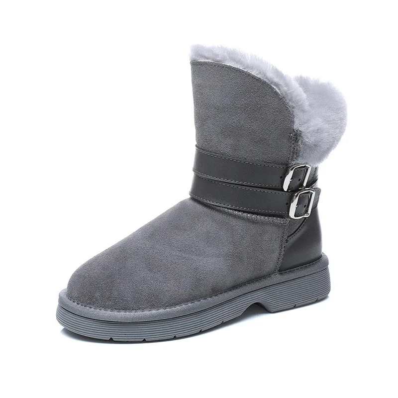2021 New Winter Women Warm Wool Snow Boots Ankle Square Buckle Fashion Brand Grey Non-slip All-match Thickening Middle Lady Shoe
2021 New Winter Women Warm Wool Snow Boots Ankle Square Buckle Fashion Brand Grey Non-slip All-match Thickening Middle Lady Shoe
