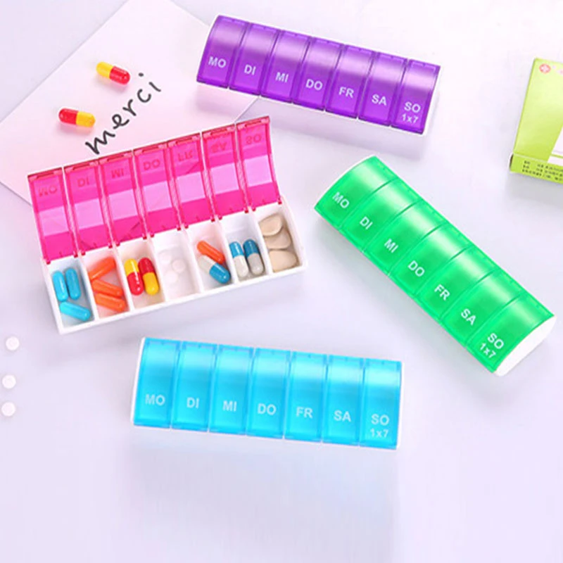 7 Days Weekly Pill Organizer Medicine Container Pill Storage Box Plastic Medicine Box Splitters Holders Health Care Tablet Case
7 Days Weekly Pill Organizer Medicine Container Pill Storage Box Plastic Medicine Box Splitters Holders Health Care Tablet Case