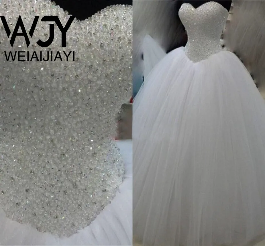 

Elegant Luxury Lace Wedding Dress 2021 Vintage Plus Size Ball Gowns Vestido De Noiva Shining Beading Sweetheart Bridal Customize