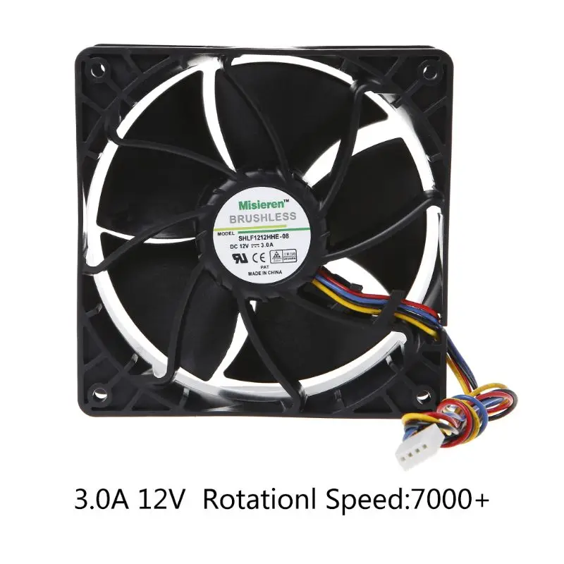 7000RPM Miner Cooling Fan 12038 12V 3A Dual Ball Bearing Brushless 4-Wire PWM Temperature Control Radiator Air Cooler
7000RPM Miner Cooling Fan 12038 12V 3A Dual Ball Bearing Brushless 4-Wire PWM Temperature Control Radiator Air Cooler