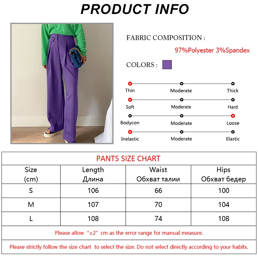 Bclout Purple High Waist Loose Women'S Pants Summer 2021 Fashion Thin Straight Trousers Female Street Zipper Long Pants Woman
Bclout Purple High Waist Loose Women'S Pants Summer 2021 Fashion Thin Straight Trousers Female Street Zipper Long Pants Woman