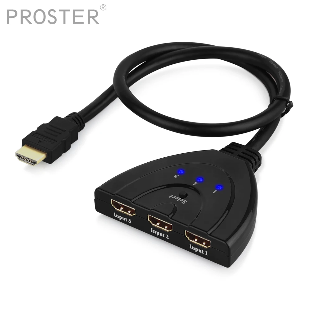 PROZOR 3 Port HDMI-compatible Splitter Cable 1080P Switch Switcher HUB Adapter For Xbox PS4 55cm Cable HDMI-compatible Converter
PROZOR 3 Port HDMI-compatible Splitter Cable 1080P Switch Switcher HUB Adapter For Xbox PS4 55cm Cable HDMI-compatible Converter