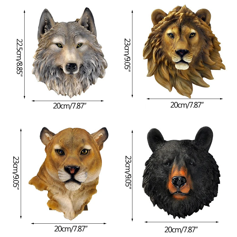 Realistic Animal Head Wall Hanging Statue Model Toy Resin Art Bar Cafe Home Decoration Accessories Home Decor
Realistic Animal Head Wall Hanging Statue Model Toy Resin Art Bar Cafe Home Decoration Accessories Home Decor