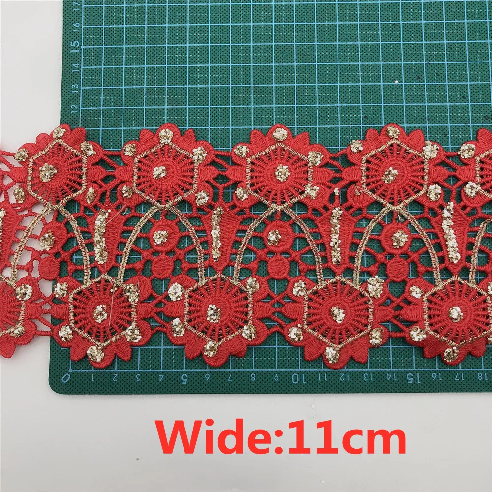 10yards Red Metallic Embroidered Motif Glitter power Nigeria Venice Lace Trim Crochet Cord 11cm wide
10yards Red Metallic Embroidered Motif Glitter power Nigeria Venice Lace Trim Crochet Cord 11cm wide
