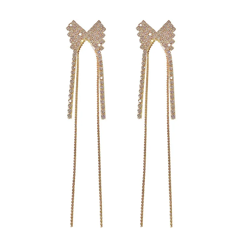 LOVOACC Temperament Full Rhinestone Butterfly Tassel Earrings for Women Silver Color Chains Wing Dangle Drop Earrings Brincos
LOVOACC Temperament Full Rhinestone Butterfly Tassel Earrings for Women Silver Color Chains Wing Dangle Drop Earrings Brincos