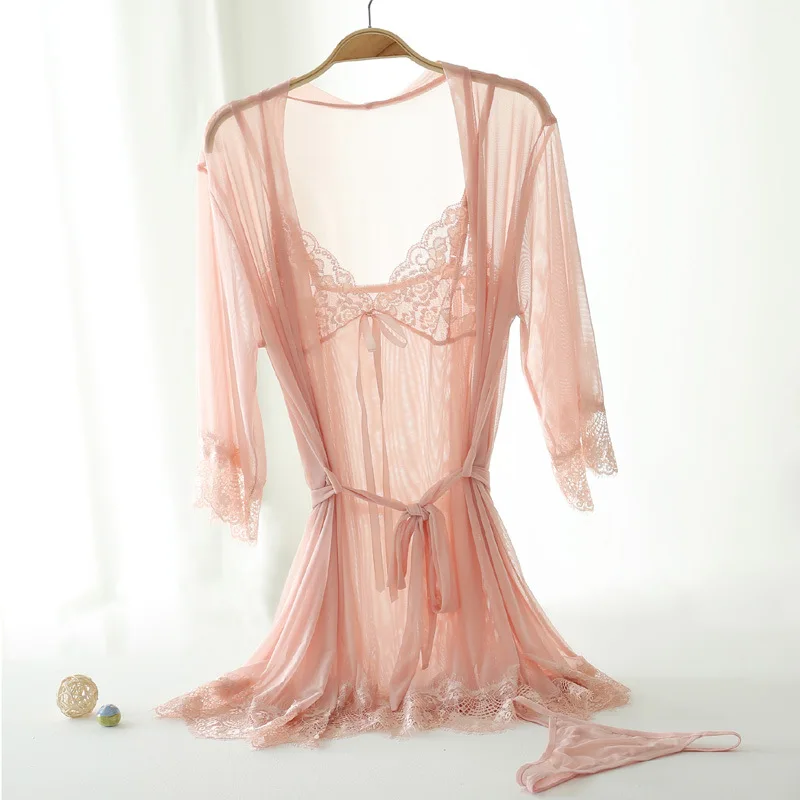 Sexy Lace See Through Pajamas 3 Piece Set Women Summer Sheer Sling Nightdress Red Black White Deep V Neck Sleepwear Set Female
Sexy Lace See Through Pajamas 3 Piece Set Women Summer Sheer Sling Nightdress Red Black White Deep V Neck Sleepwear Set Female