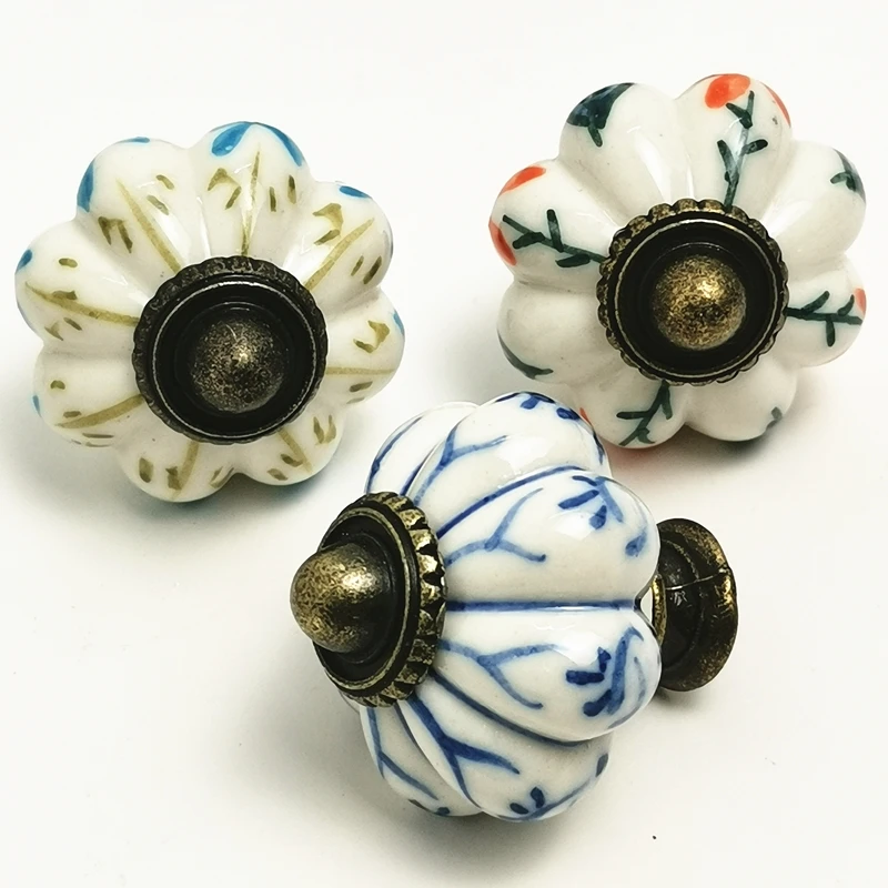 10pcs/Lot Pumpkin Knob Flower Home Decoration Ceramic Handles Drawer Knobs Cupboard Door Cabinet Furniture Handles 
10pcs/Lot Pumpkin Knob Flower Home Decoration Ceramic Handles Drawer Knobs Cupboard Door Cabinet Furniture Handles