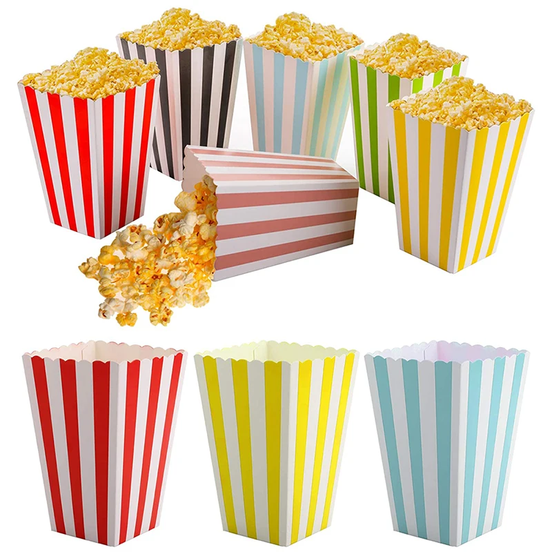 12pcs Popcorn Box Foldable Disposable Wave Stripe Point Candy Popcorn Boxes Christmas Decoration Bags Party Supplies
12pcs Popcorn Box Foldable Disposable Wave Stripe Point Candy Popcorn Boxes Christmas Decoration Bags Party Supplies