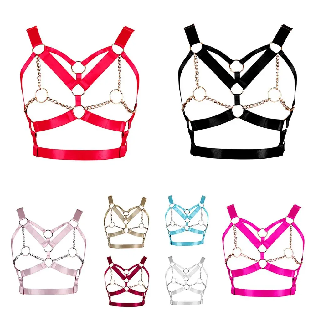 

Women Sexy Bandage Bra Garter Belt Female Push Up Bralette Bustier Lingerie Dance Club Wear Belt Bra Hollow Cage Bra Crop Top