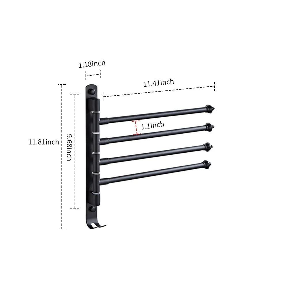 Swivel Out Towel Racks with Hooks 2-Bars 3-Bars 4-Bars Foldable Arms Bath Towel Hanger Wall Mount Towel Bar Stainless Steel
Swivel Out Towel Racks with Hooks 2-Bars 3-Bars 4-Bars Foldable Arms Bath Towel Hanger Wall Mount Towel Bar Stainless Steel