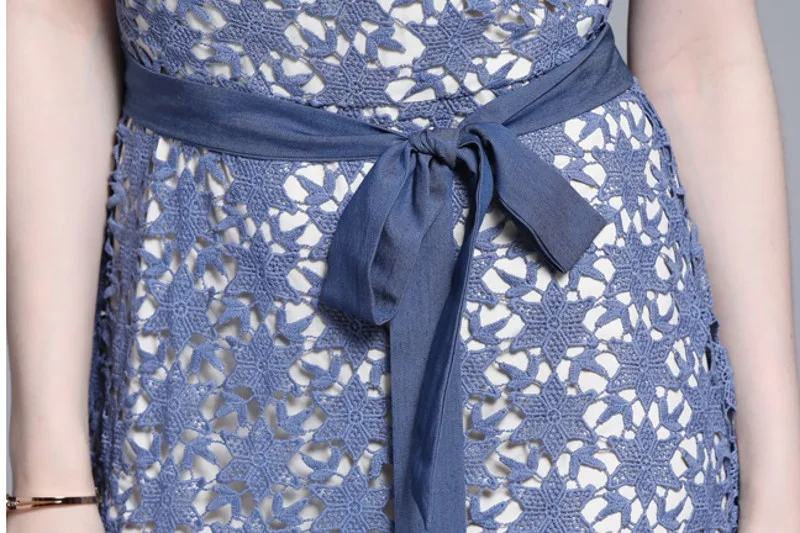 2020 summer Lace Dress Work Casual Slim Fashion O-neck Sexy Hollow Out Blue Dresses Vestidos
2020 summer Lace Dress Work Casual Slim Fashion O-neck Sexy Hollow Out Blue Dresses Vestidos