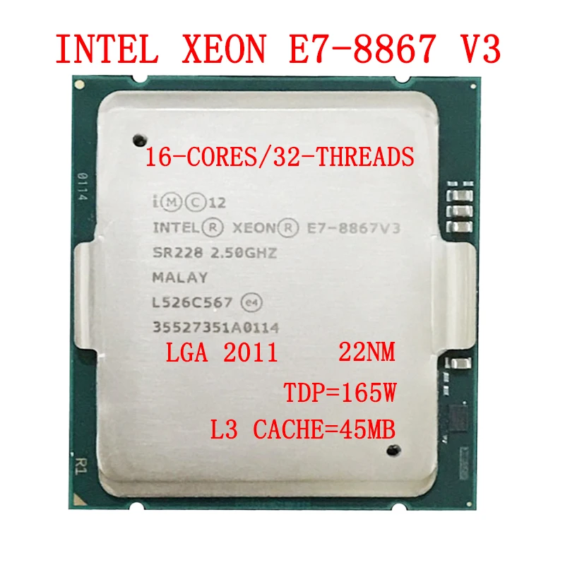Intel Xeon Processor E7-8867 v3 45M Cache, 2.50 GHz,TDP 165W, LGA2011 Sixteen-Cores 32-Threads e7 8867v3 CPU
Intel Xeon Processor E7-8867 v3 45M Cache, 2.50 GHz,TDP 165W, LGA2011 Sixteen-Cores 32-Threads e7 8867v3 CPU