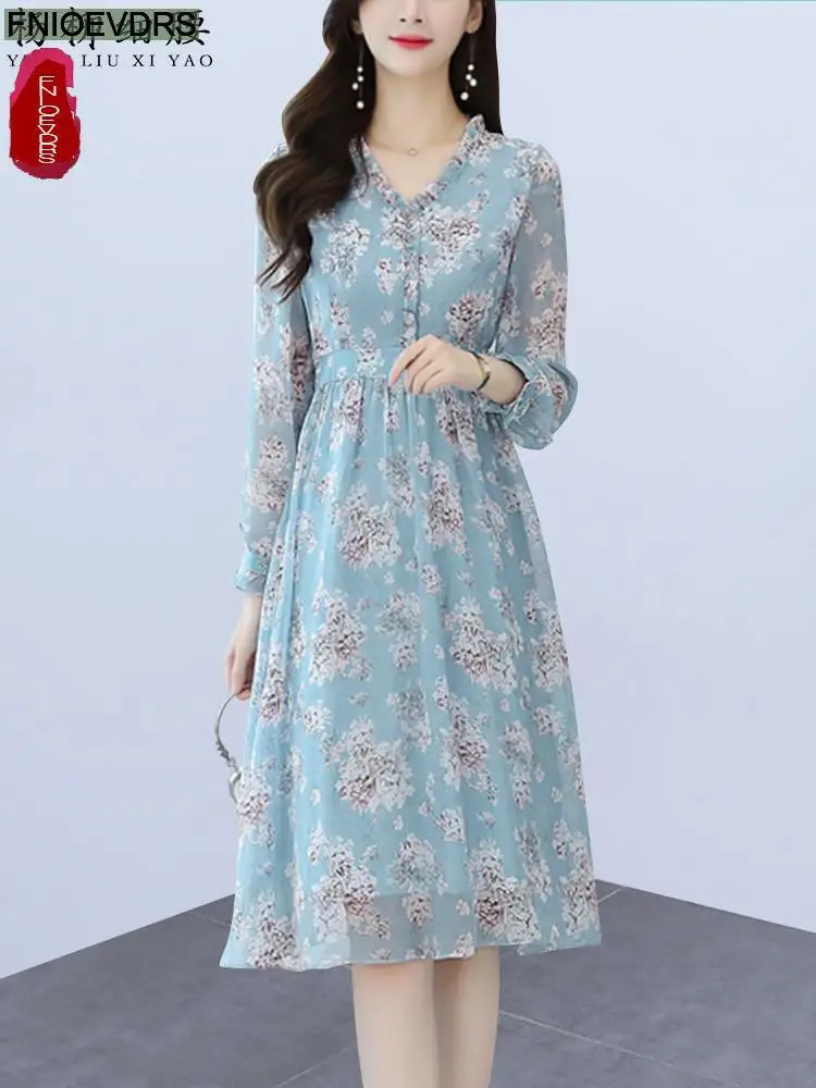 Ruffled Flower Chiffon Dress Fashion Women Elegant Office Lady Basic Wear Floral Print Vintage Red Feminine Vestidos
Ruffled Flower Chiffon Dress Fashion Women Elegant Office Lady Basic Wear Floral Print Vintage Red Feminine Vestidos