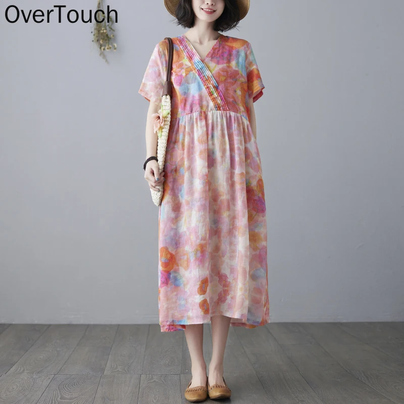 Plus Size Summer Floral Dress Vintage Beach Sundress Women Vestidos V-Neck Linen Lady Long Pink Patchwork Dress 2021
Plus Size Summer Floral Dress Vintage Beach Sundress Women Vestidos V-Neck Linen Lady Long Pink Patchwork Dress 2021