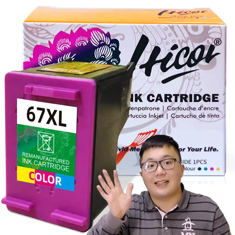 Hicor Remanufactured Tri-color Ink Cartridge Replacement for HP 67 67XL 3YM58AN for DeskJet 2732 2755 6052 6058 6075 4152 4155
Hicor Remanufactured Tri-color Ink Cartridge Replacement for HP 67 67XL 3YM58AN for DeskJet 2732 2755 6052 6058 6075 4152 4155