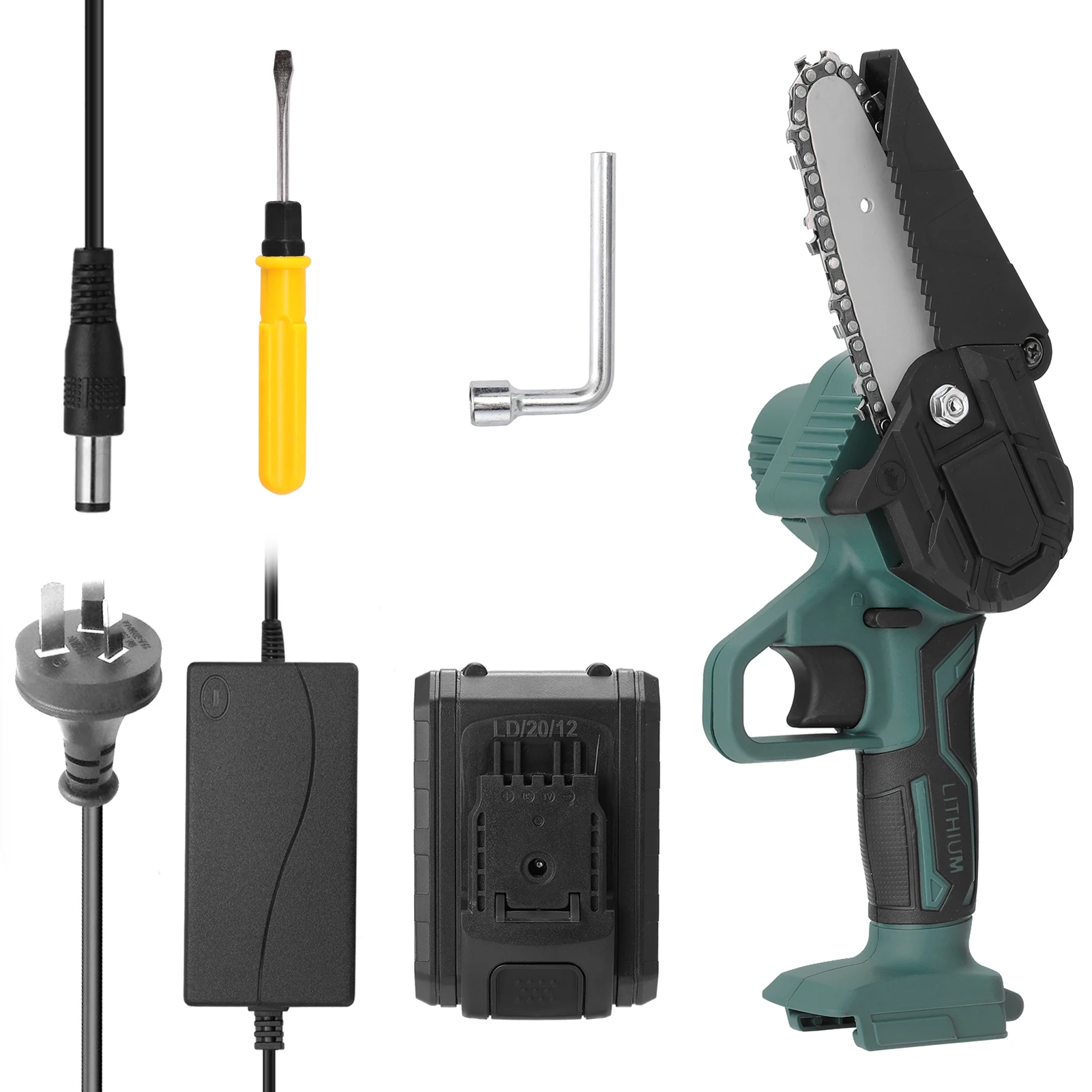 21V Electric Pruning Saw Rechargeable Small Wood Spliting Chainsaw One-handed Woodworking Tool for Garden Orchard Branch Clip
21V Electric Pruning Saw Rechargeable Small Wood Spliting Chainsaw One-handed Woodworking Tool for Garden Orchard Branch Clip