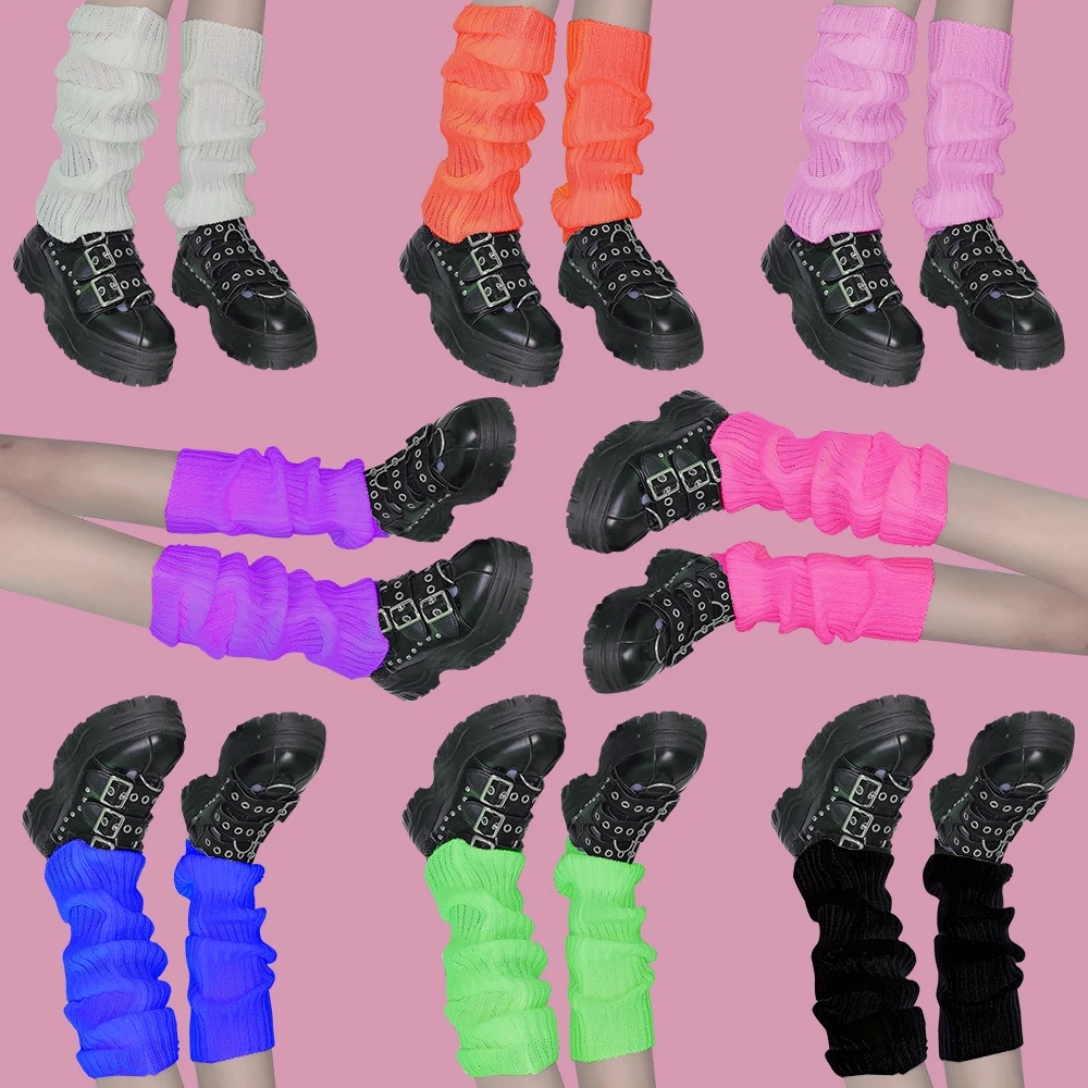 

Y2K Punk Solid Cool Knit Long Socks Girls Outdoor Knee High Elastic Leg Warmers 2000s Lady Warm Gothic Hip-hop Rock Sock