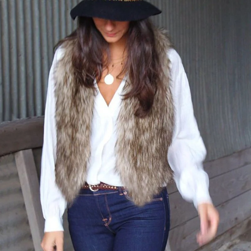 Women's Faux Fur Vests, Solid Color Fluffy Waistcoat Jacket, Soft Warm Sleeveless Outwear for Spring, Fall and Winter 
Women's Faux Fur Vests, Solid Color Fluffy Waistcoat Jacket, Soft Warm Sleeveless Outwear for Spring, Fall and Winter