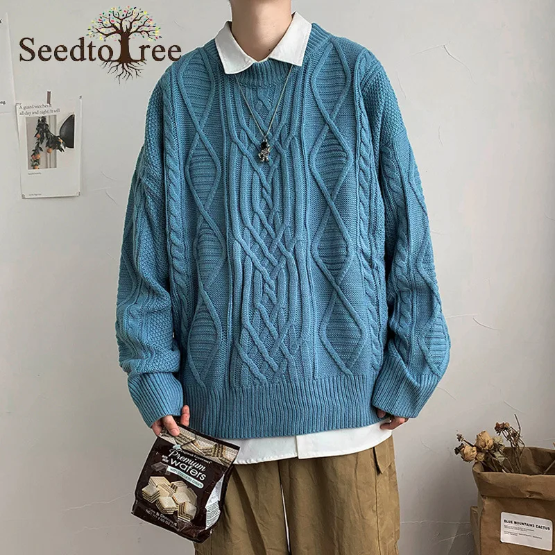 Men's Sweater Korean Ins Solid Color Twist Sweater Loose Lazy Round Neck Couple Outfit Pullover
Men's Sweater Korean Ins Solid Color Twist Sweater Loose Lazy Round Neck Couple Outfit Pullover