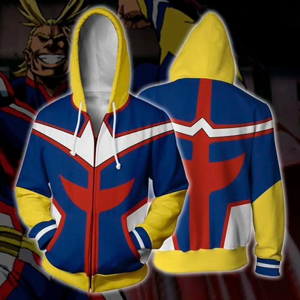 3D My Hero Academia Zipper Hoodie Men Women Deku Izuku Midoriya Cosplay Costume Boku no Sweatshirt School Uniform | Мужская одежда