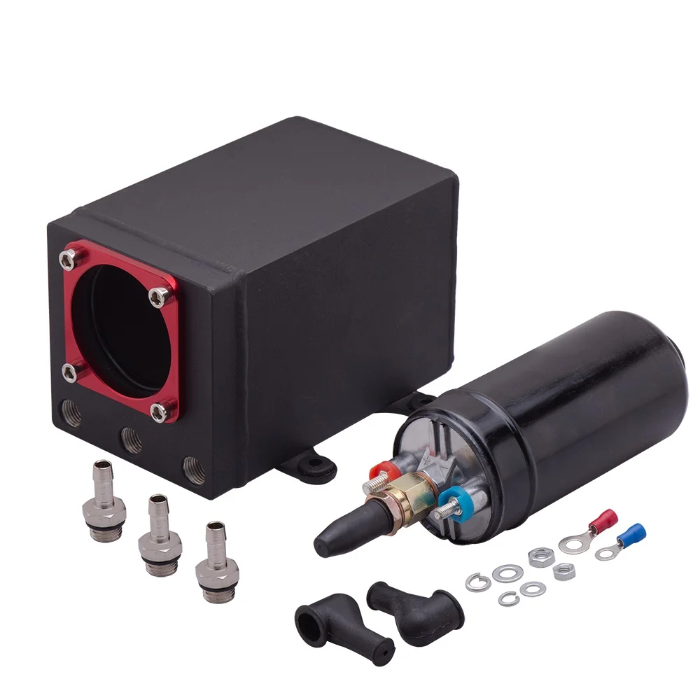 60mm External 044 fuel pump tank racing black Billet aluminium 8mm fitting oil catch can fuel surge tank with 0580254044 pump
60mm External 044 fuel pump tank racing black Billet aluminium 8mm fitting oil catch can fuel surge tank with 0580254044 pump