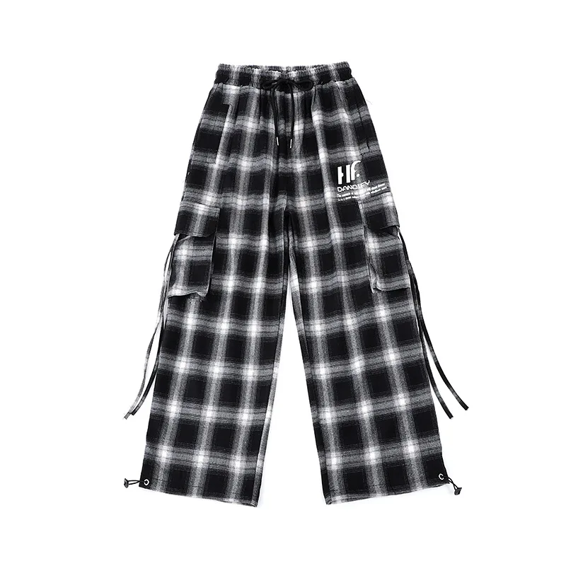 QING MO Women Black White Plaid Pants 2021 Women Drawstring Wide Leg Pants Female High Waist Straight Pants ZQY6756
QING MO Women Black White Plaid Pants 2021 Women Drawstring Wide Leg Pants Female High Waist Straight Pants ZQY6756