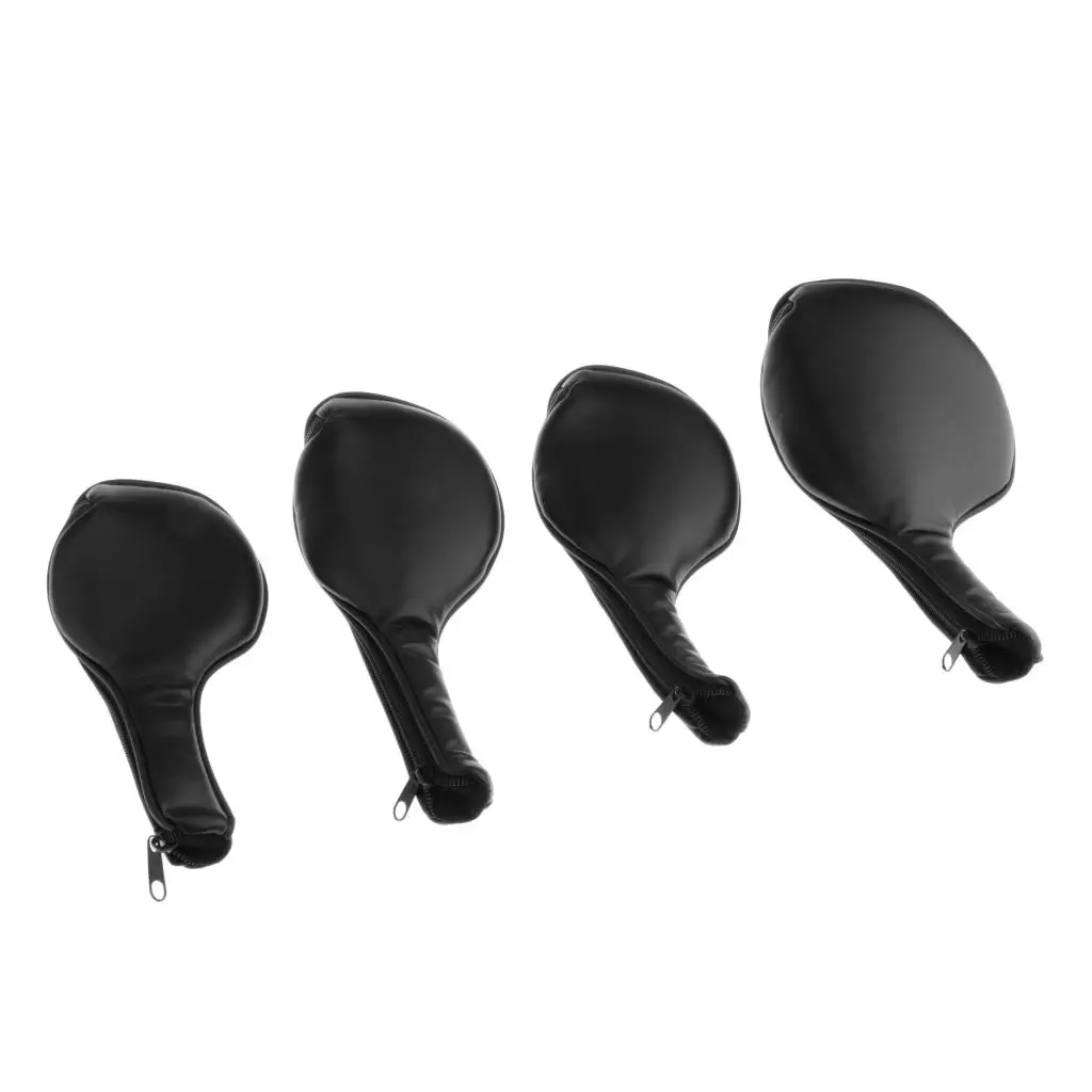 Black Zipper Thick Leather Deluxe Golf Iron Head Covers Golf Club Head Cover