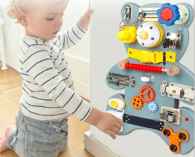 Montessori Busyboard jeux de socit Busy Board Wooden Toys Activity Board Latch Toddler Sensory Toy Skills Game
Montessori Busyboard jeux de socit Busy Board Wooden Toys Activity Board Latch Toddler Sensory Toy Skills Game