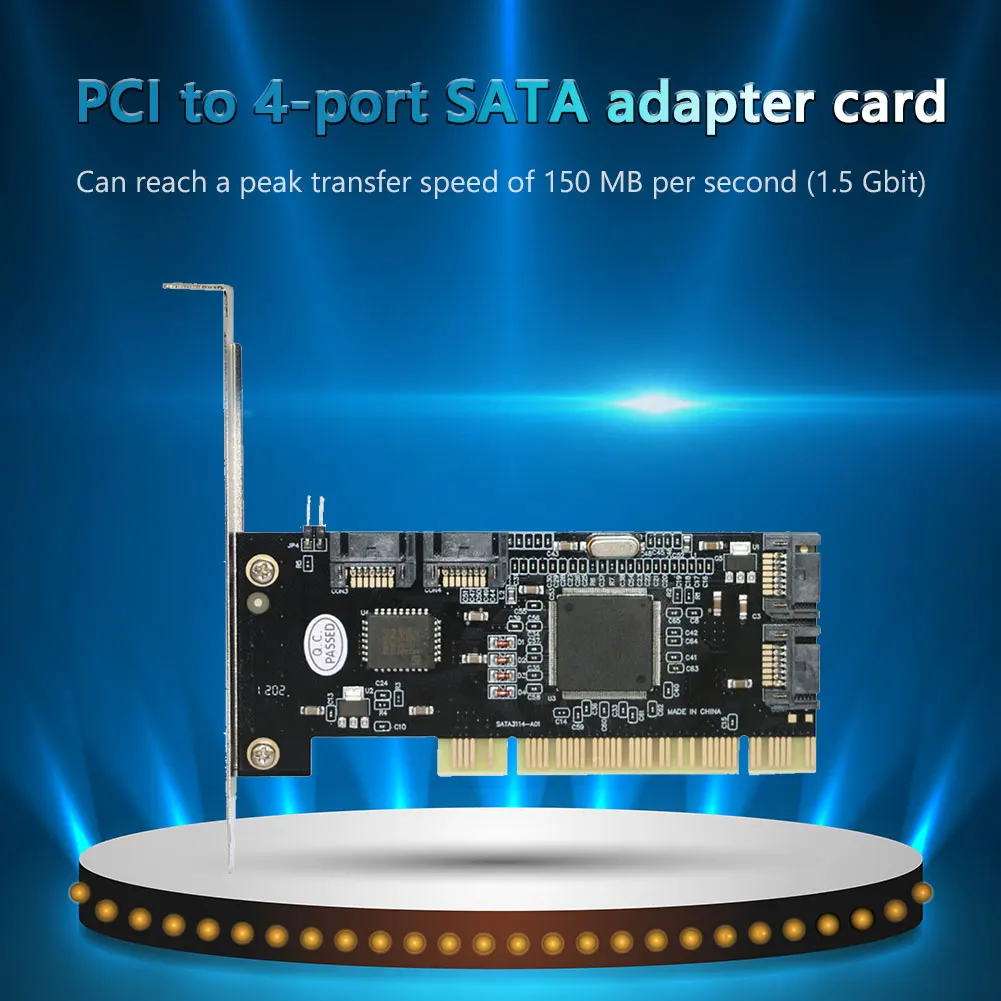 Adapter Extender Riser Video Card Miner PCI to 4 Port SATA Expansion Card Serial Sil3114 Converter Controller 1.5GB/s
Adapter Extender Riser Video Card Miner PCI to 4 Port SATA Expansion Card Serial Sil3114 Converter Controller 1.5GB/s
