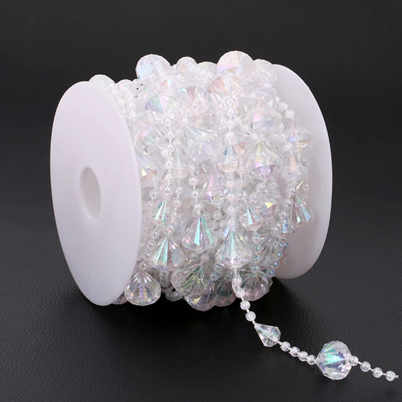 Wedding Acrylic Iridescent Beads Strand Chain Christmas Party Decoration Diamond Crystal Garland Home Rhinestone Curtain Line 
Wedding Acrylic Iridescent Beads Strand Chain Christmas Party Decoration Diamond Crystal Garland Home Rhinestone Curtain Line