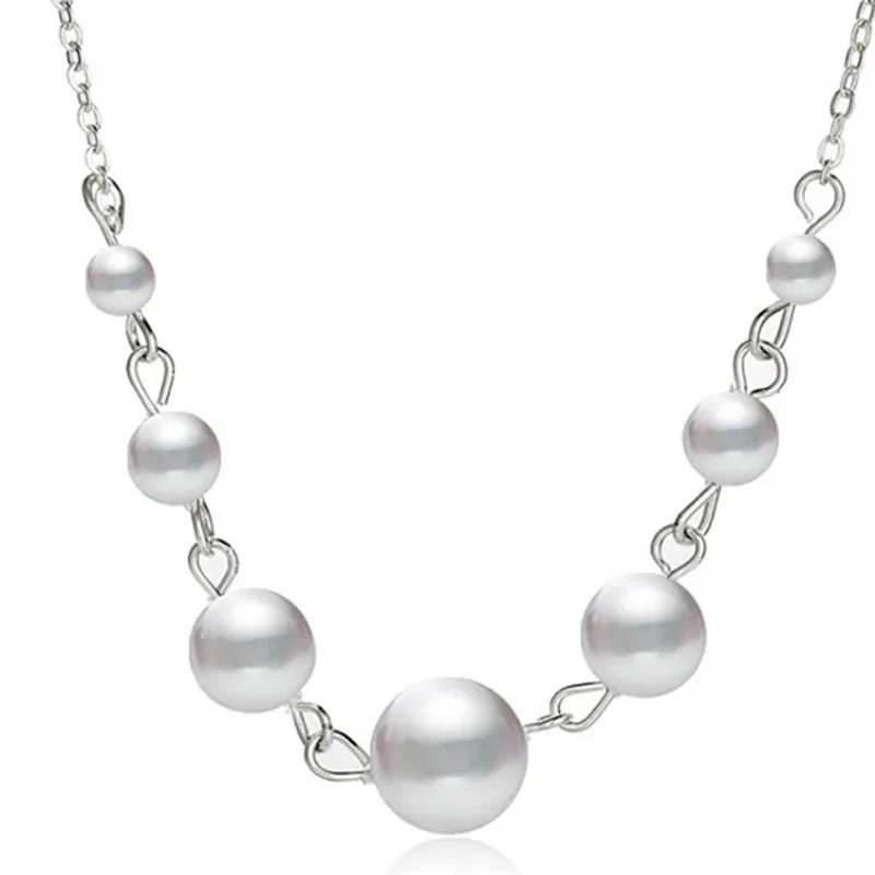Fashion Jewelry 925 Silver necklace vintage simple beaded pearl single-layer necklace
Fashion Jewelry 925 Silver necklace vintage simple beaded pearl single-layer necklace