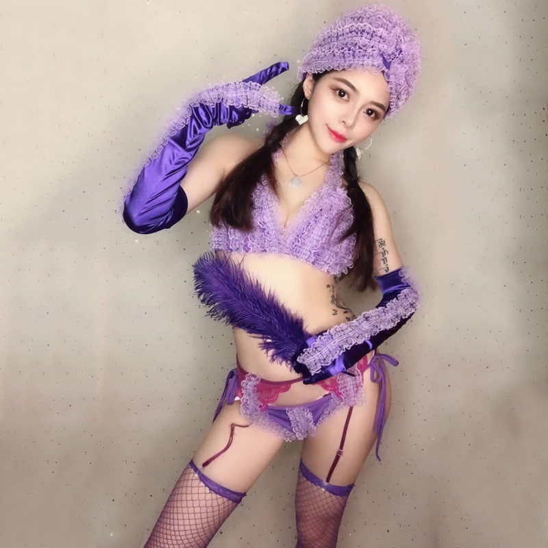 GoGo Dance Sexy Pink Lace Bikini Feather Nightclub Party DS DJ Singer Maid Costume Rave Festival Outfit European Clothing BL4237 
GoGo Dance Sexy Pink Lace Bikini Feather Nightclub Party DS DJ Singer Maid Costume Rave Festival Outfit European Clothing BL4237