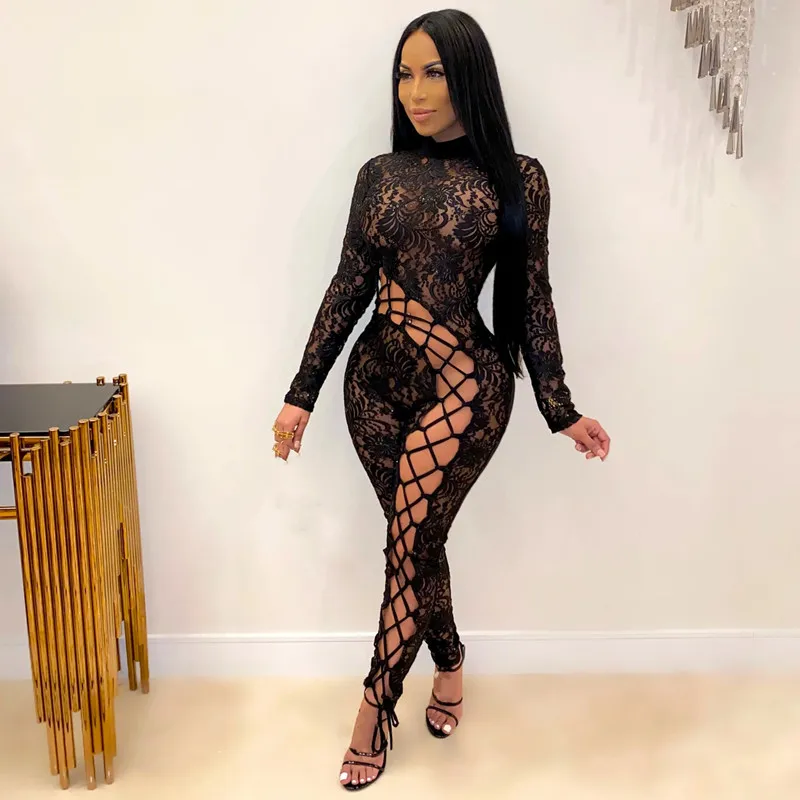 Thorn Tree Lace Floral Mesh See Through Jumpsuits 2021 Sexy Women Long Sleeve Hollow Out Slim Rompers Black Clubwear Party Pants
Thorn Tree Lace Floral Mesh See Through Jumpsuits 2021 Sexy Women Long Sleeve Hollow Out Slim Rompers Black Clubwear Party Pants