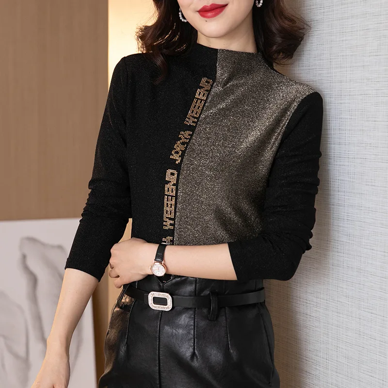 Women's bottoming shirt with 2021 new autumn bright silk long-sleeved knitted temperament blouse foreign style small shirt
Women's bottoming shirt with 2021 new autumn bright silk long-sleeved knitted temperament blouse foreign style small shirt