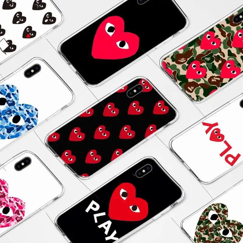 PLAY Comme des Garcons Heart Phone Case for iphone 6s 7 8plus xr xs max 11 12 pro max mini clear cover
PLAY Comme des Garcons Heart Phone Case for iphone 6s 7 8plus xr xs max 11 12 pro max mini clear cover