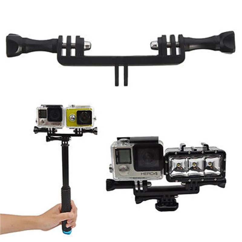 Double Dual Bracket tripod Holder Handle with Screw Mount Adapter for Gopro Hero 4 / 3+ / 3 SJ4000 Xiaomi Yi Sport Camera
Double Dual Bracket tripod Holder Handle with Screw Mount Adapter for Gopro Hero 4 / 3+ / 3 SJ4000 Xiaomi Yi Sport Camera