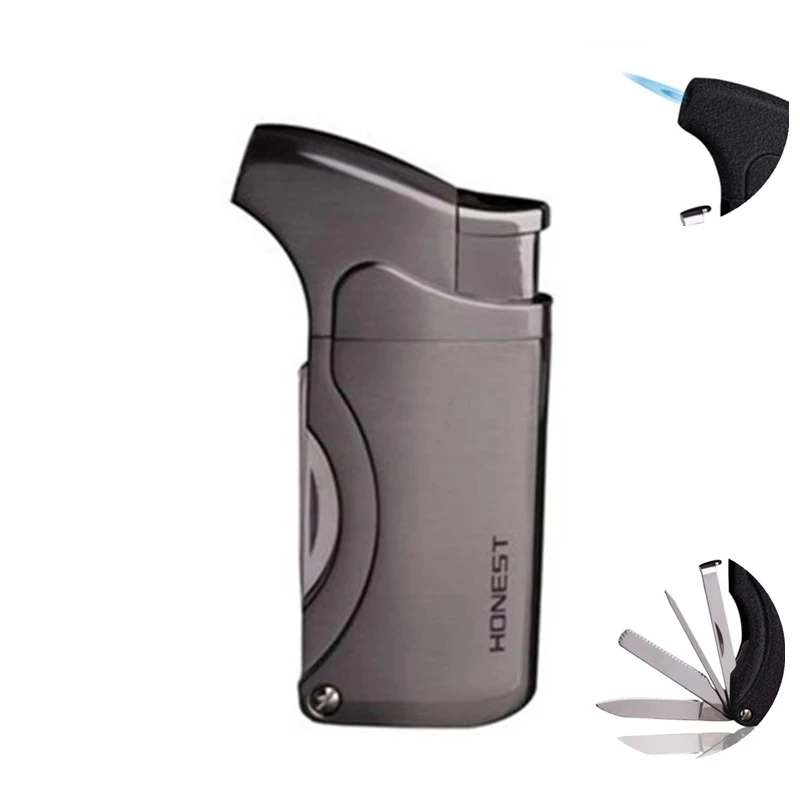 HONEST New Butane Jet Windproof Lighter With Pipe Tool Pipe Rod Lighter Men Compact Butane Cigarette Accessories Cigar Lighter
HONEST New Butane Jet Windproof Lighter With Pipe Tool Pipe Rod Lighter Men Compact Butane Cigarette Accessories Cigar Lighter