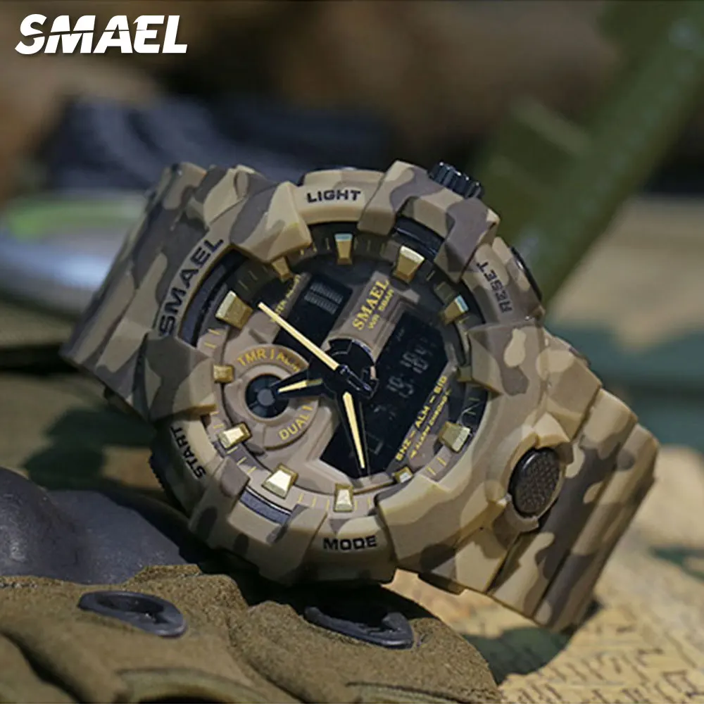 Часы SMAEL Мужские Цифровые кварцевые в стиле милитари спортивные