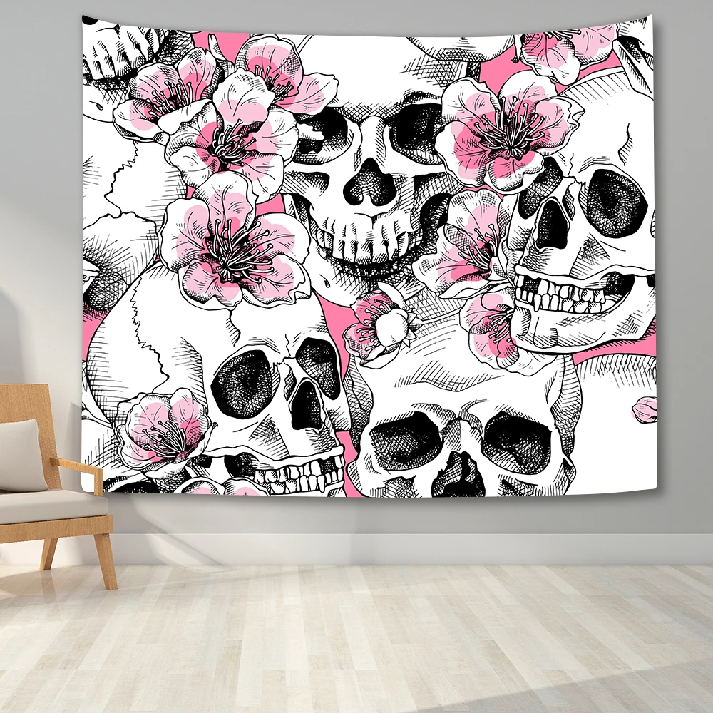 3D Skulls And Red Roses Pattern Tapestry Wall Hanging Background Cloth Terror Style Wall Blanket For Living Room Bedroom Decor
3D Skulls And Red Roses Pattern Tapestry Wall Hanging Background Cloth Terror Style Wall Blanket For Living Room Bedroom Decor