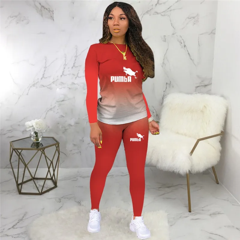 Women's Tracksuit Casual Sports Gradient Print 2 Piece Set Top And Pants Streetwear Sweatsuit Jogging Brand pumba Home Suit 2021
Women's Tracksuit Casual Sports Gradient Print 2 Piece Set Top And Pants Streetwear Sweatsuit Jogging Brand pumba Home Suit 2021