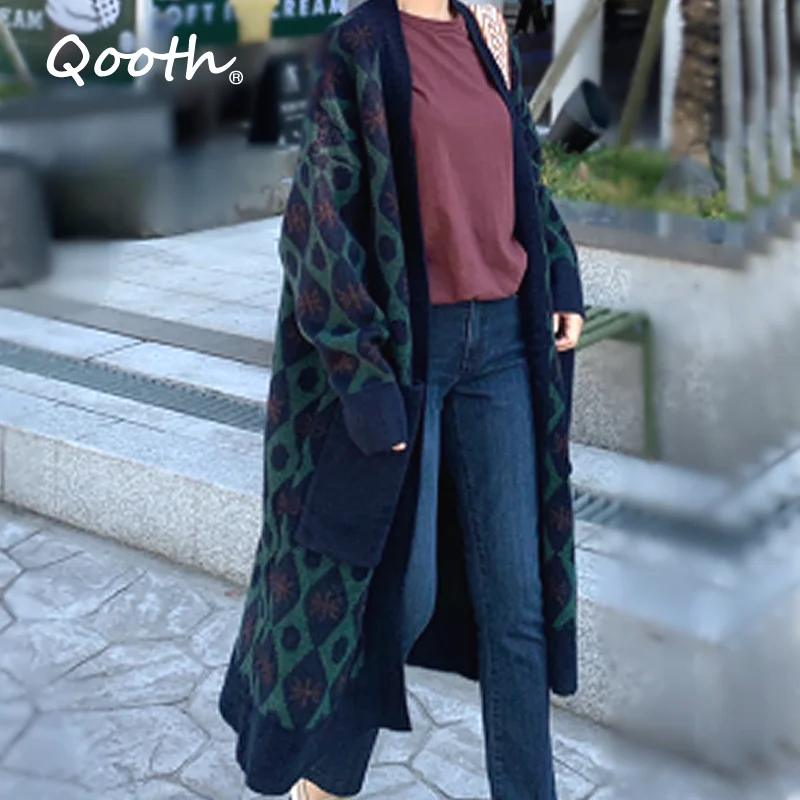 Qooth 2021 Autumn Women's Sweater Big Pockets Fashionable Oversize Contrasting Female Long Cardigans Jacket Winter Coat QT1118
Qooth 2021 Autumn Women's Sweater Big Pockets Fashionable Oversize Contrasting Female Long Cardigans Jacket Winter Coat QT1118