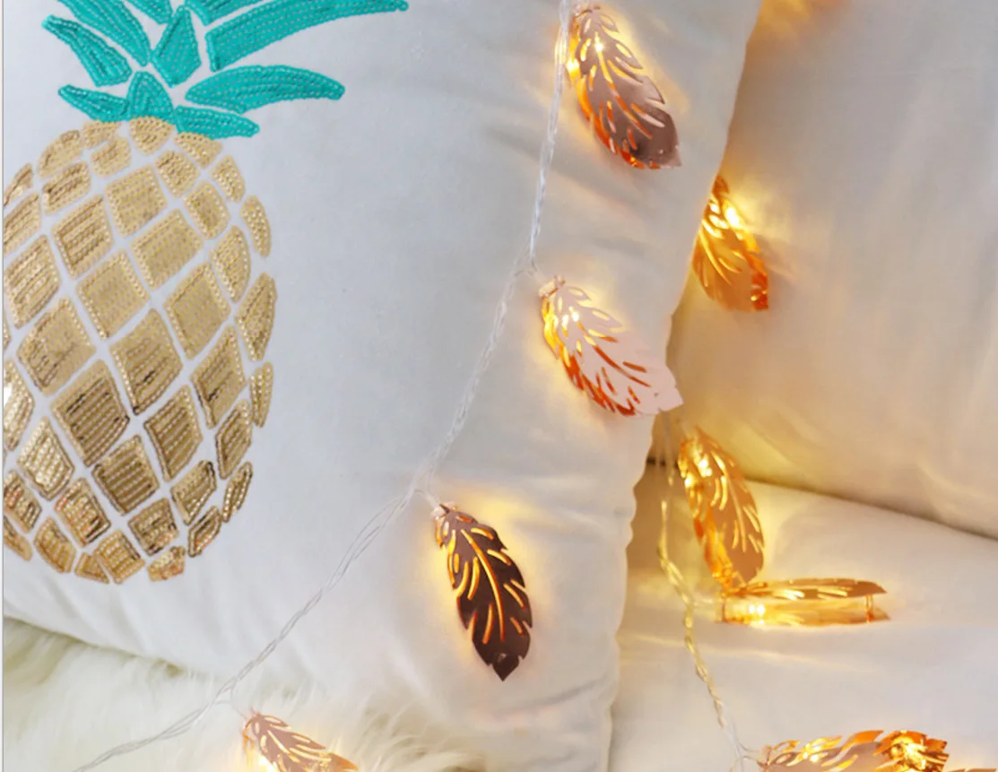 10LED string new rose gold wrought iron feather leaf battery lamp bedroom party decoration Christmas lights string
10LED string new rose gold wrought iron feather leaf battery lamp bedroom party decoration Christmas lights string