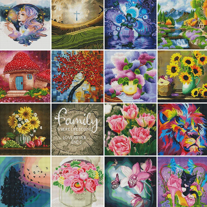 Cross Stitch Embroidery Lion Animal Flowers Family Girl Cotton Thread Painting DIY Needlework Kits 11CT Home Decoration 30x30cm
Cross Stitch Embroidery Lion Animal Flowers Family Girl Cotton Thread Painting DIY Needlework Kits 11CT Home Decoration 30x30cm