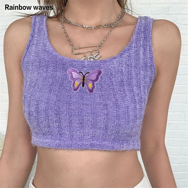 Rainbowwaves Women Sexy Butterfly Embroidery Short Shirts Harajuku Basic Tanks Tees Females Fashion Solid Slim Crop Top Clothes
Rainbowwaves Women Sexy Butterfly Embroidery Short Shirts Harajuku Basic Tanks Tees Females Fashion Solid Slim Crop Top Clothes