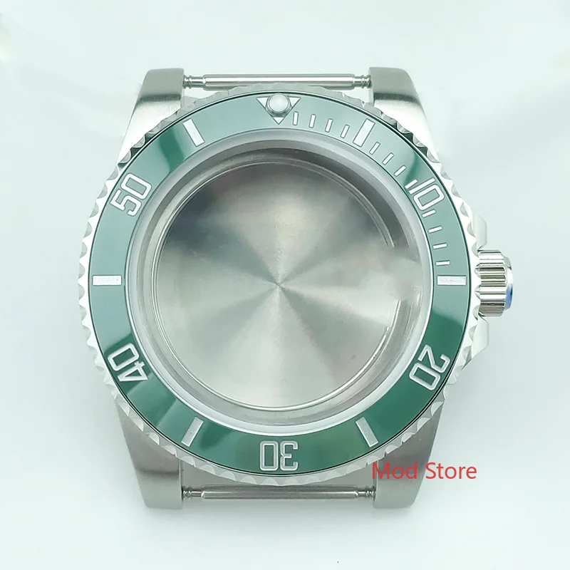 10ATM WR 40mm Diver Sapphire Crystal Green Silver Ceramic Bezel Watch Case For eta2836 Miyota8215 Sub Style
10ATM WR 40mm Diver Sapphire Crystal Green Silver Ceramic Bezel Watch Case For eta2836 Miyota8215 Sub Style