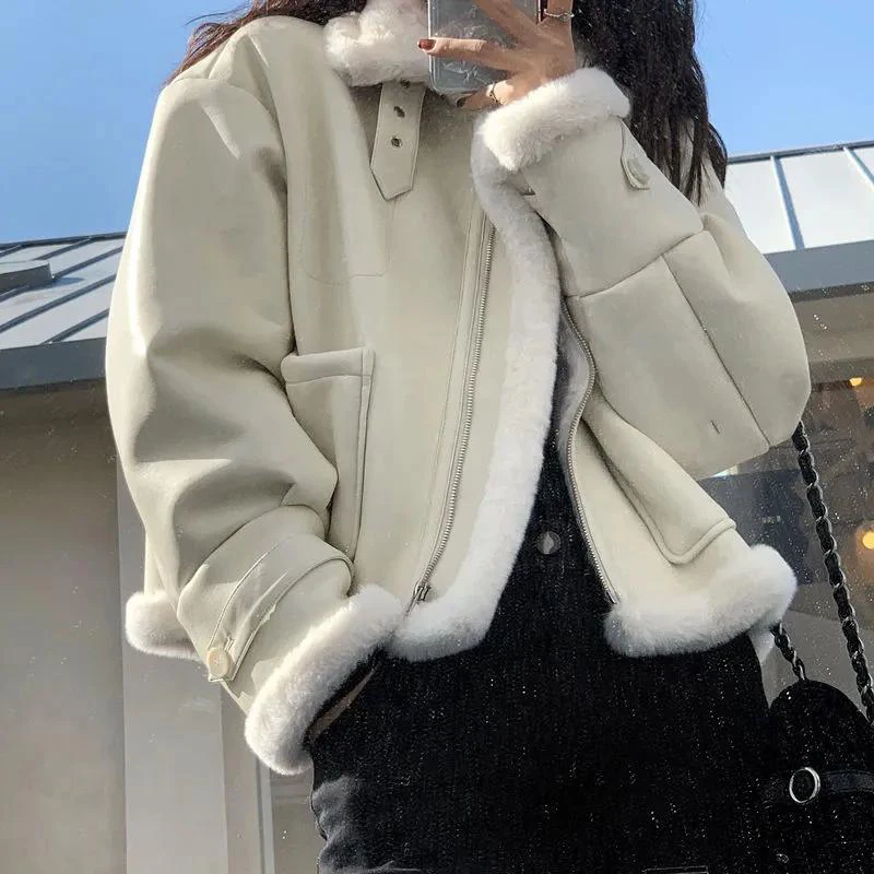 Fashion Loose Faux Leather Fur Autumn Winter Coat Women Jacket Soft Shaggy Warm Cropped Jackets Overcoat Single Zipper Outwear
Fashion Loose Faux Leather Fur Autumn Winter Coat Women Jacket Soft Shaggy Warm Cropped Jackets Overcoat Single Zipper Outwear