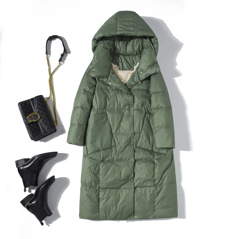 Fashion Hot Winter Women White Duck Down Jackets Ultra Light Hooded Parkas 90% Down Coat Long Green Down Jacket Snow Outwear
Fashion Hot Winter Women White Duck Down Jackets Ultra Light Hooded Parkas 90% Down Coat Long Green Down Jacket Snow Outwear