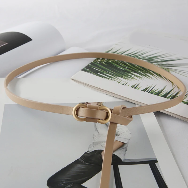 Fashion Thin Belt for Women Lady Leather Waist Belts Metal Buckle Knotted Waist Strap Designer Waistband Jeans Dress Decoration
Fashion Thin Belt for Women Lady Leather Waist Belts Metal Buckle Knotted Waist Strap Designer Waistband Jeans Dress Decoration