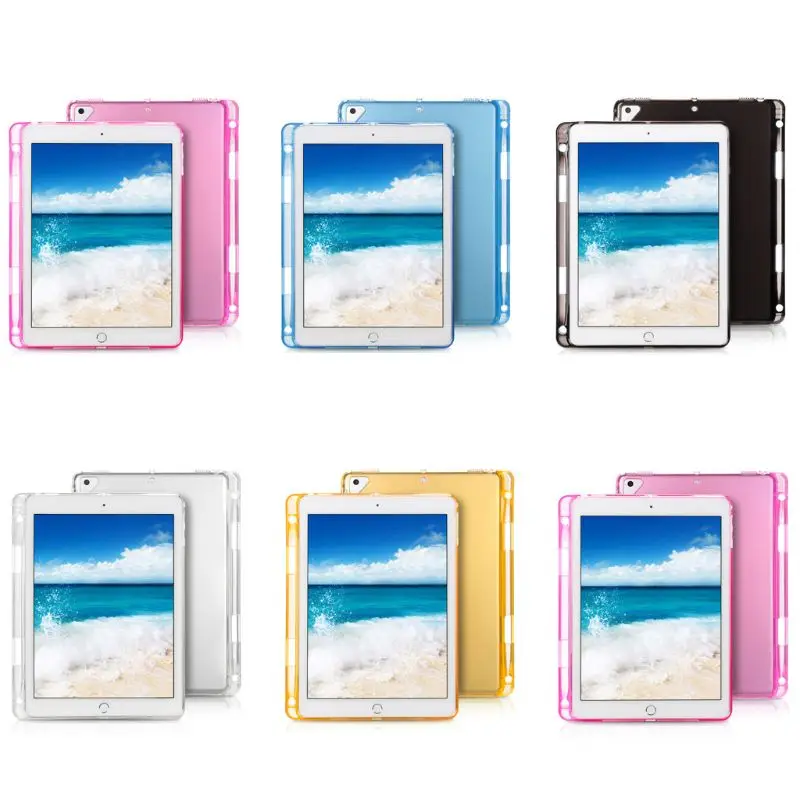 Soft Silicone Case with Pencil Holder Slot TPU Back Cover Skin For iPad 2018/2017 / Pro 9.7 / Air 1/2
Soft Silicone Case with Pencil Holder Slot TPU Back Cover Skin For iPad 2018/2017 / Pro 9.7 / Air 1/2